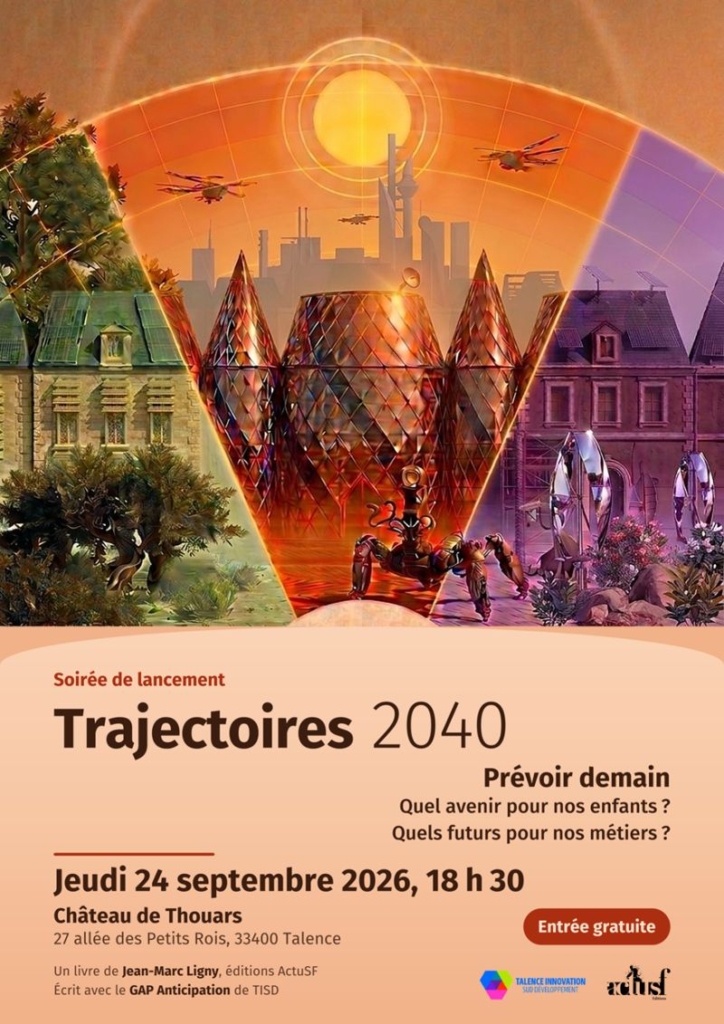 Affiche de la soirée de lancement Trajectoires 2040, jeudi 24 septembre 2026 au Château de Thouars à Talence